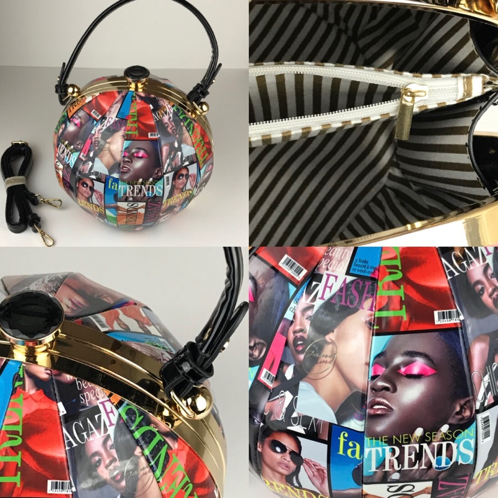 Round magazine purse colorful vogue fashion trend